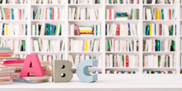 Books on shelves