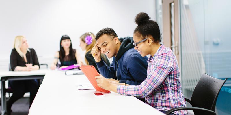 Undergraduate students in a seminar room