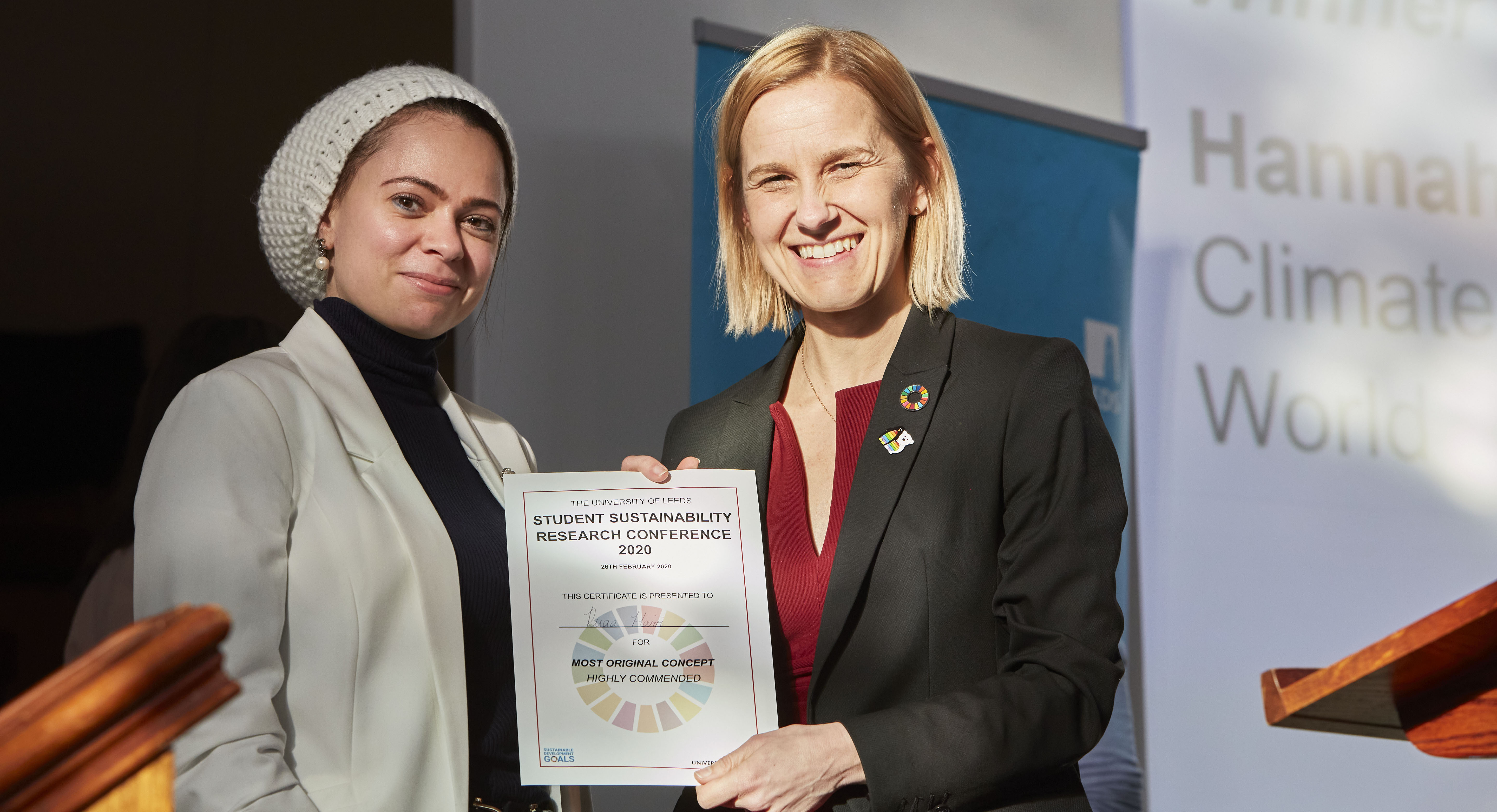 PGR student, Ruaa Hariri, awarded a ‘Highly Commended’ certificate for ‘The Most Original Concept’ at ‘The Student Sustainability Research Conference’