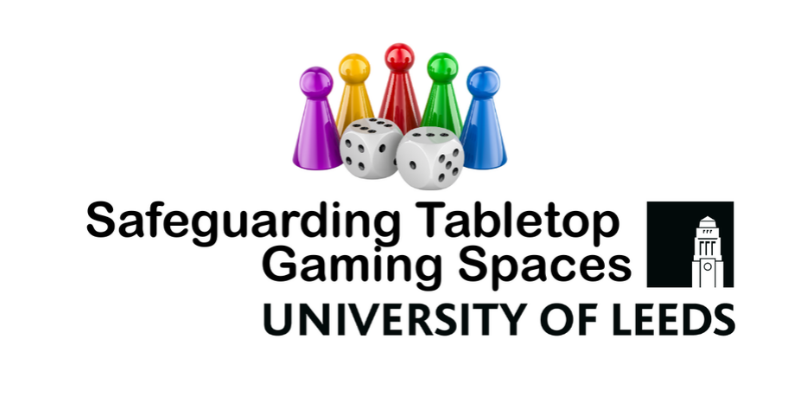 Safeguarding tabletop gaming spaces logo (counters and dice)