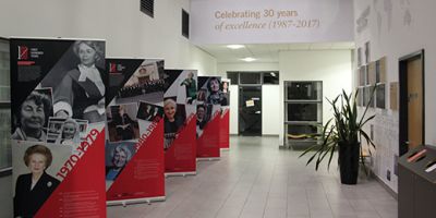 Law First 100 Years exhibition banners