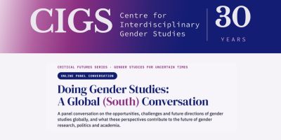 Poster for Doing Gender Studies: A Global (South) Conversation, an online panel hosted by the Centre for Interdisciplinary Gender Studies, University of Leeds, on 19 November 2026, featuring speakers from Trinidad & Tobago, South Africa and Chile.