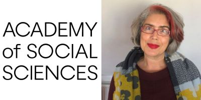 Academy of Social Sciences logo and Cristina Leston Bandeira