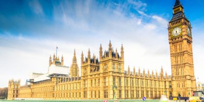 Houses of Parliament against a blue sky