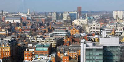 Aerial view of Leeds City Centre