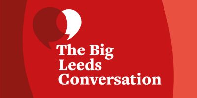 A plain background with text that says: The Big Leeds Conversation