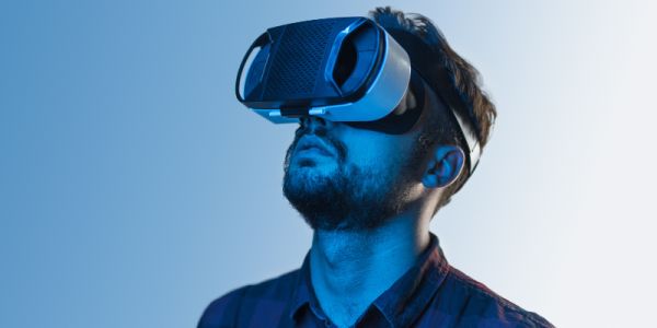 A man wearing a VR headset