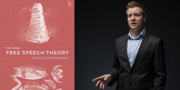 Portrait of Professor Wragg next to the front cover of his new book.