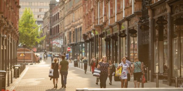 Shoppers in Leeds City Centre