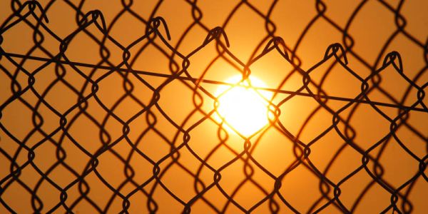 Sunshine through wire fence