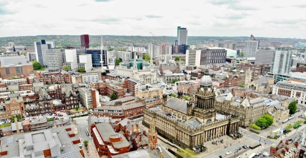 Leeds City Centre pictured from above