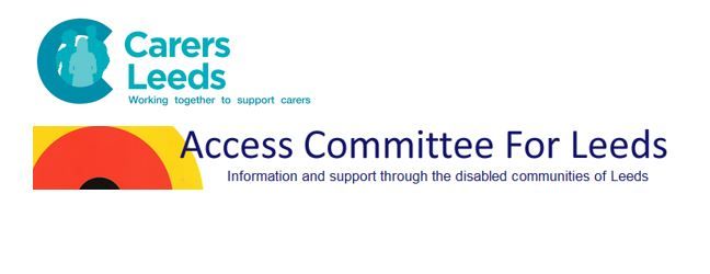 Logos of the two new Social Justice Community Partners, Carers Leeds and Access Committee For Leeds