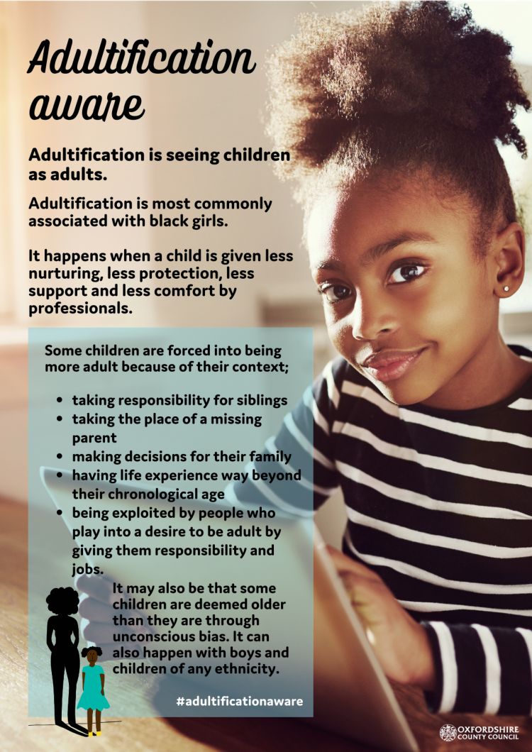 Adultification awareness poster