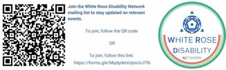 White Rose Disability Network logo and QR code