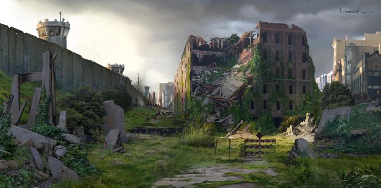 Image of city in ruins from comic book The Last of Us, Dark Horse Books 2013