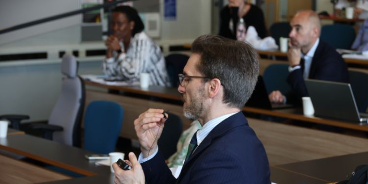 Left to right: Winifred Tarinyeba Kiryabwire (Makerere University and CBLP Advisory Board); David Ramos Muñoz (Universidad Carlos III de Madrid); Andrea Miglionico (University of Reading)
