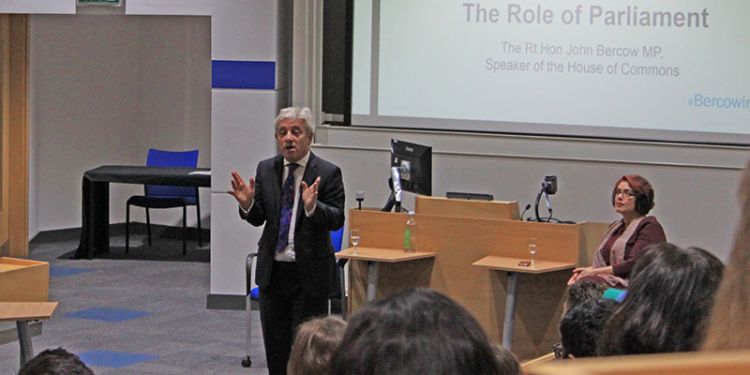 Mr Speaker John Bercow presents lecture on the Role of Parliament