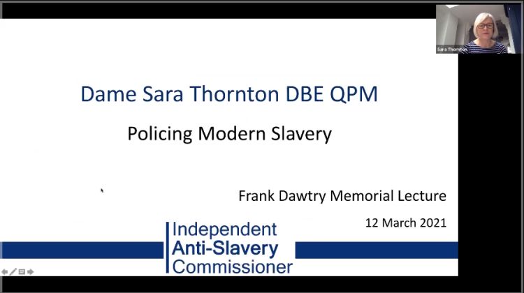The UK's Independent Anti-Slavery Commissioner delivers talk at the 2021 Frank Dawtry Annual Memorial Lecture