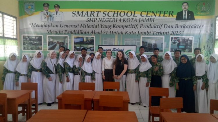 Undergraduate students teaching in Sumatra