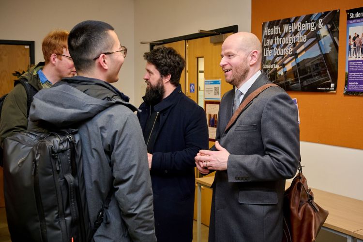 Professor Gallagher with colleagues at the reception after his lecture.