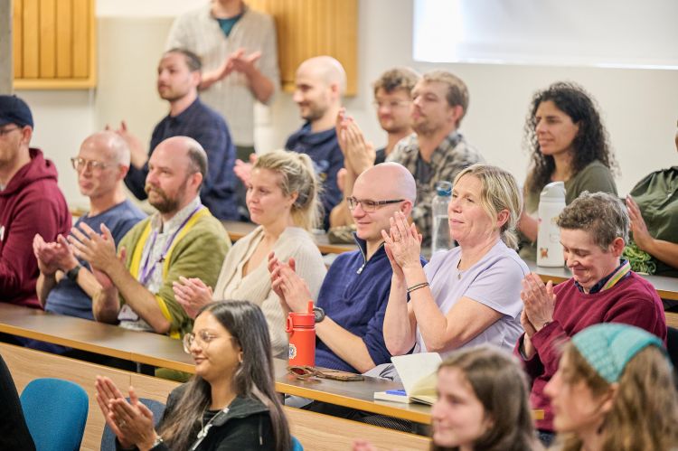 Audience applause for Professor Morris' Faculty Inaugural Lecture.