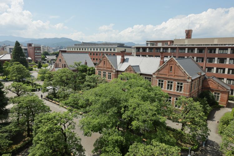 Panoramic view of one of the buildings of Doshisha University, Japan