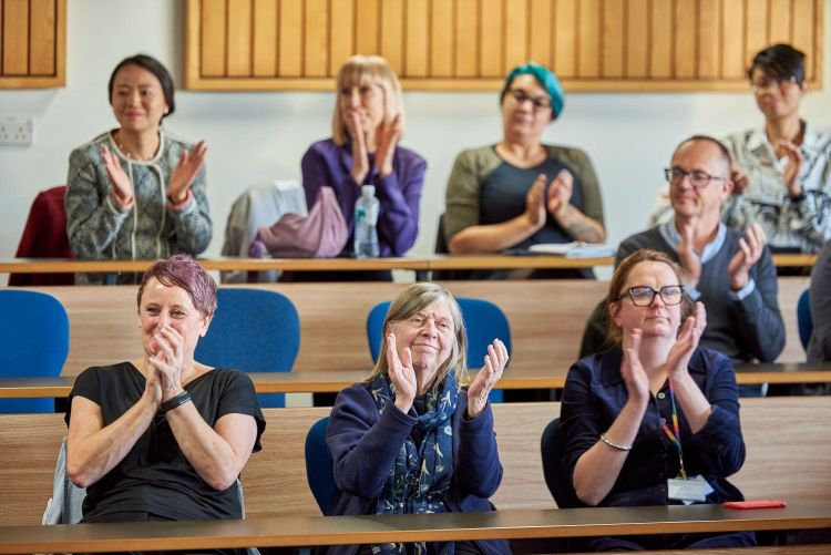 Audience applause at Professor Greenhalgh's inaugural lecture.