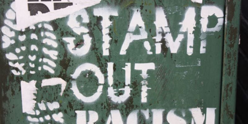 Stamp Out Racism spray paint