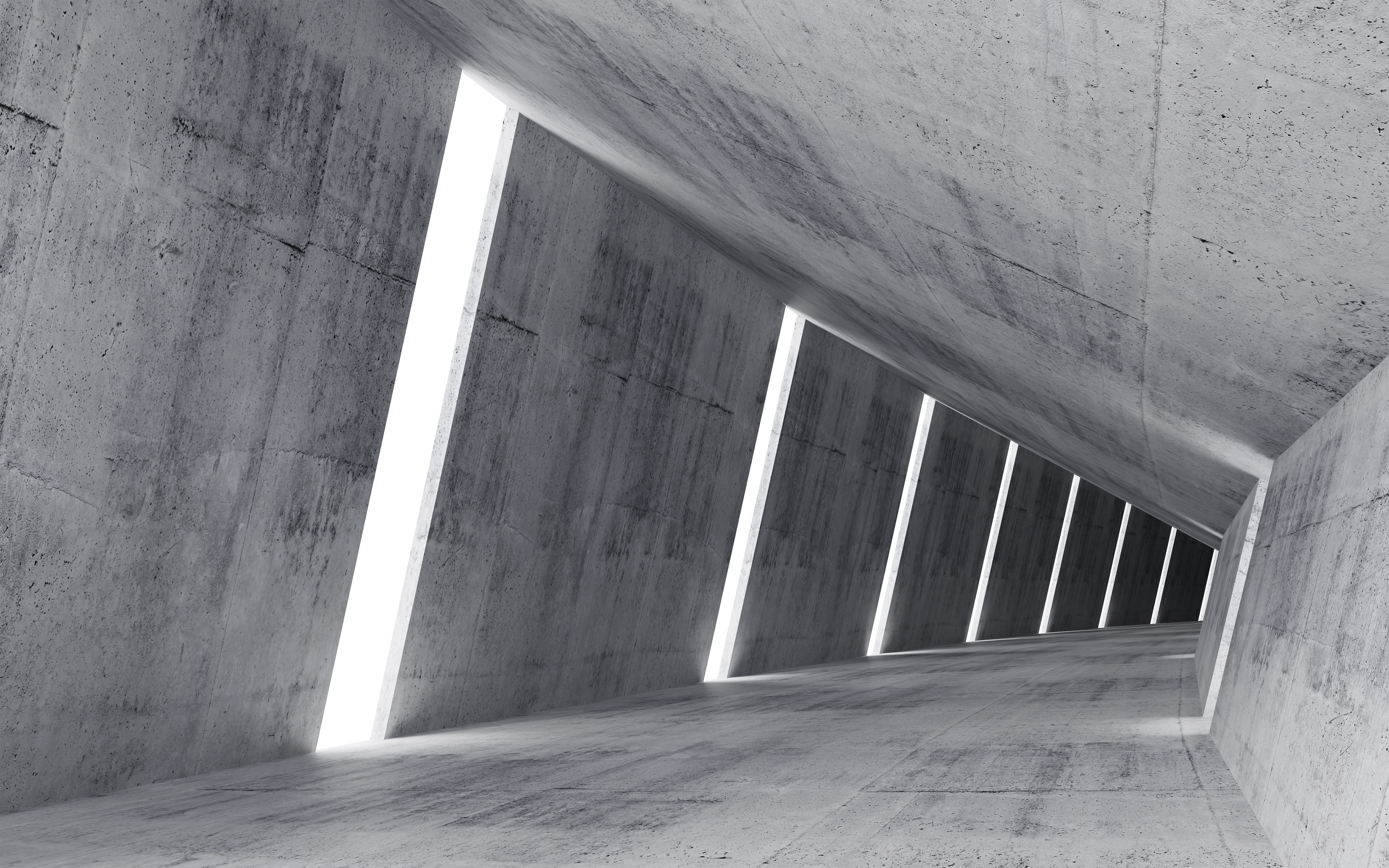 Concrete tunnel with light coming in