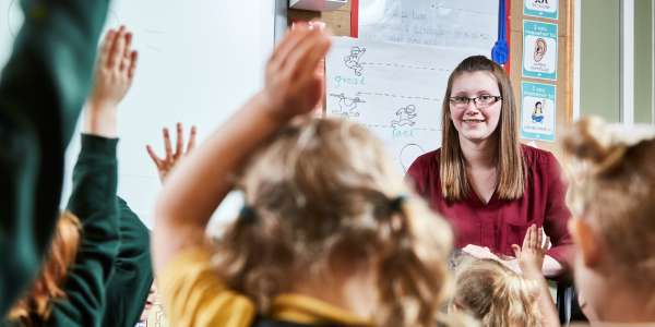 Teaching with class of young students