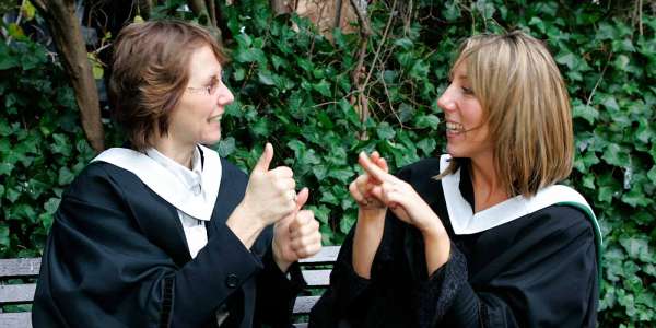 Deaf Education students speaking in Sign Language