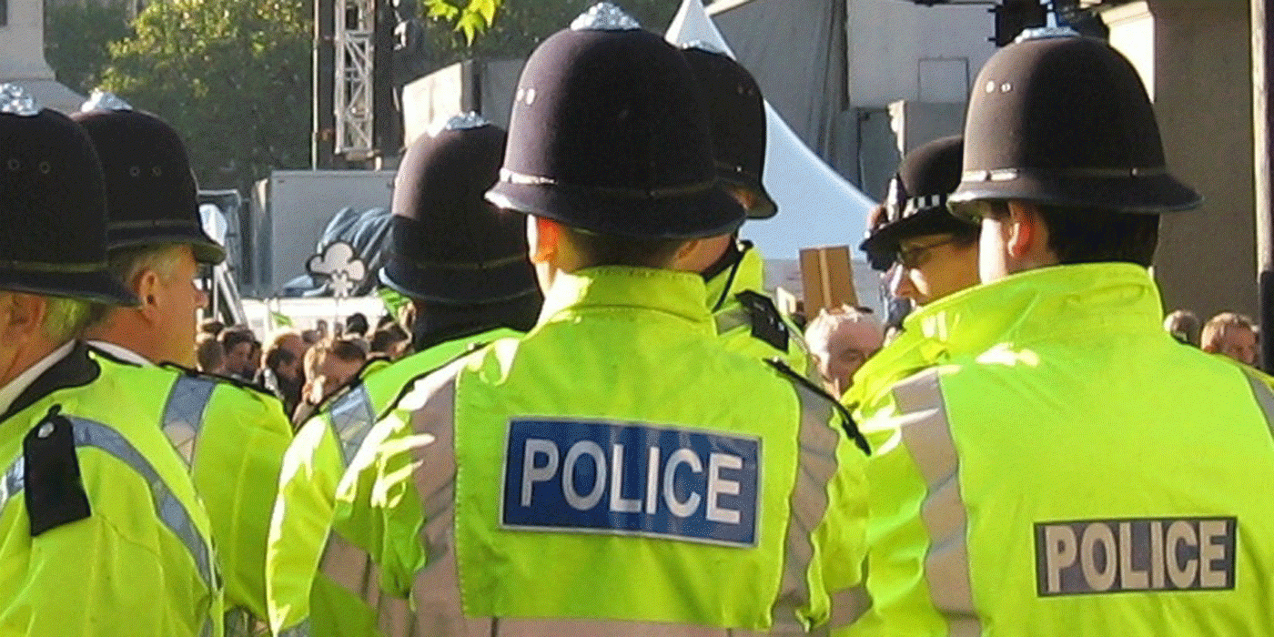 police with high visibility clothing