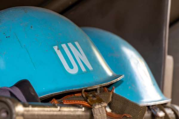 Image of UN peacekeeper helmets